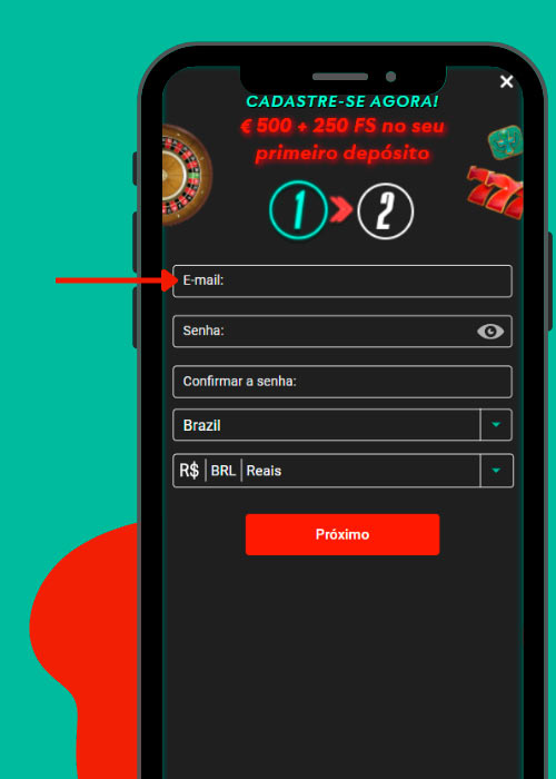 Para se registrar através do aplicativo Pin Up Casino, digite seu e-mail